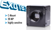 Highly sensitive 20MP camera with C-mount