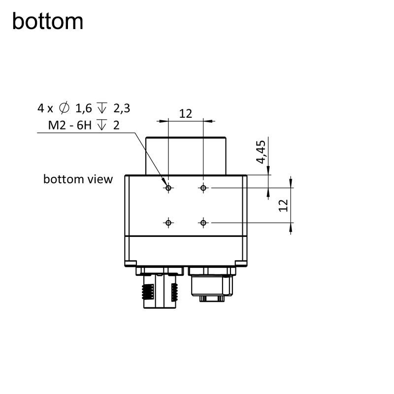 design drawing eco655MVGE67 bottom (all dimensions in mm)
