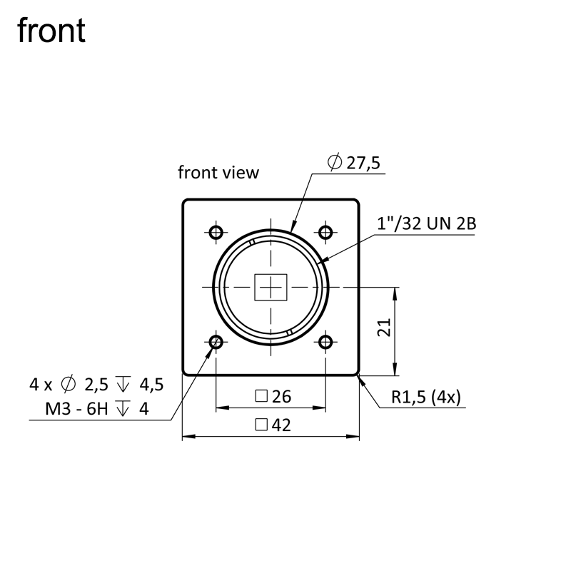 design drawing eco415MVGE67 front (all dimensions in mm)