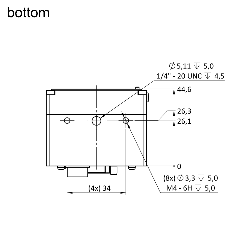 design drawing exo304MGETR bottom (all dimensions in mm)