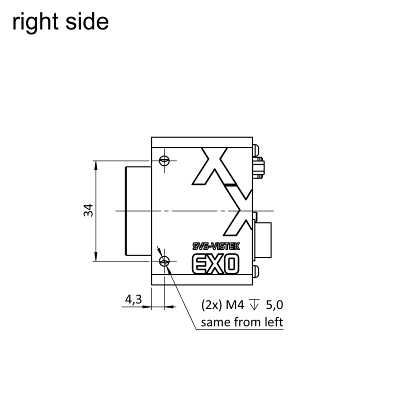 design drawing exo252CCL right (all dimensions in mm)