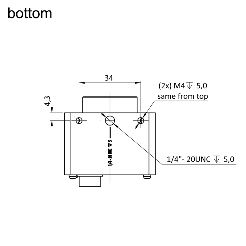 design drawing exo264MU3 bottom (all dimensions in mm)