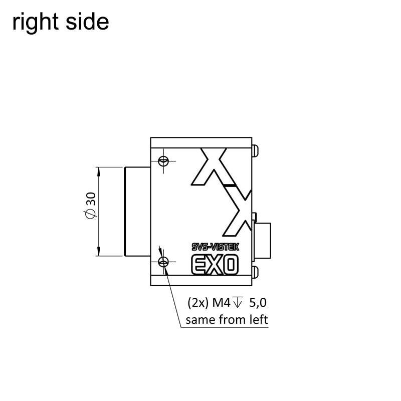 design drawing exo264CU3 right (all dimensions in mm)