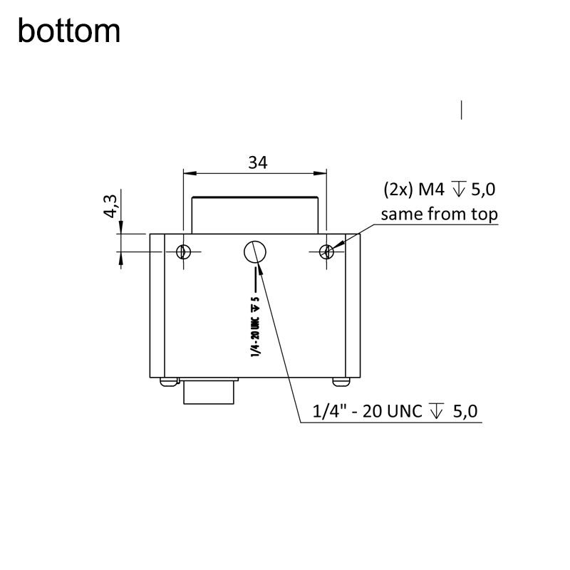 design drawing exo267MU3 bottom (all dimensions in mm)