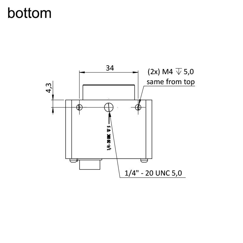 design drawing exo304MU3 bottom (all dimensions in mm)