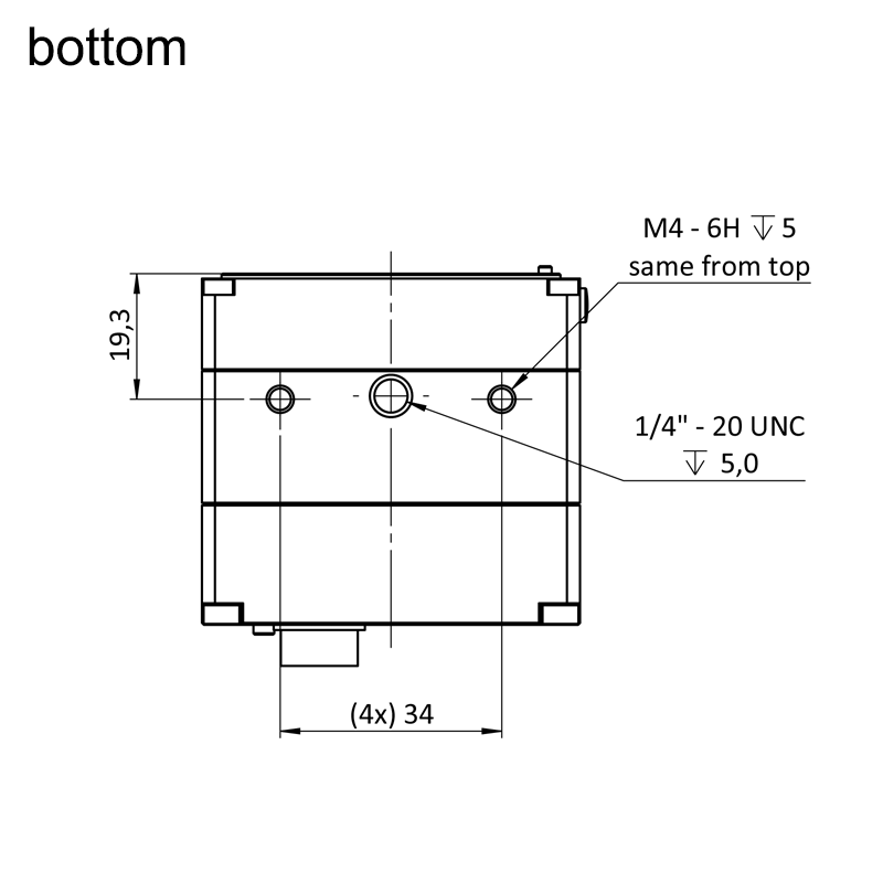 design drawing exo367CU3TR bottom (all dimensions in mm)