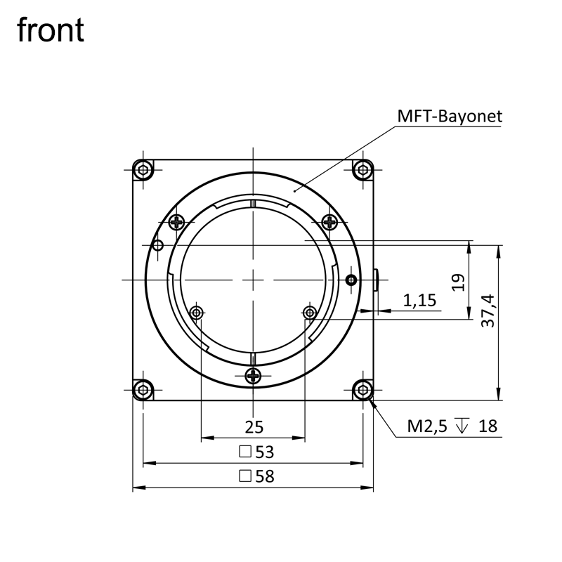 design drawing exo367CU3TR front (all dimensions in mm)