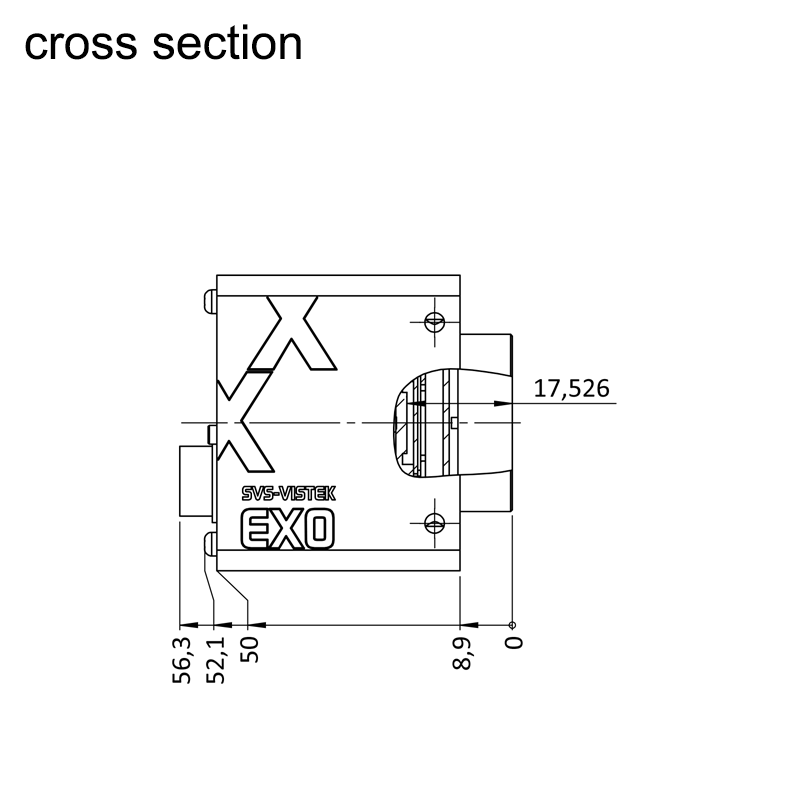 design drawing exo694CU3 left (all dimensions in mm)