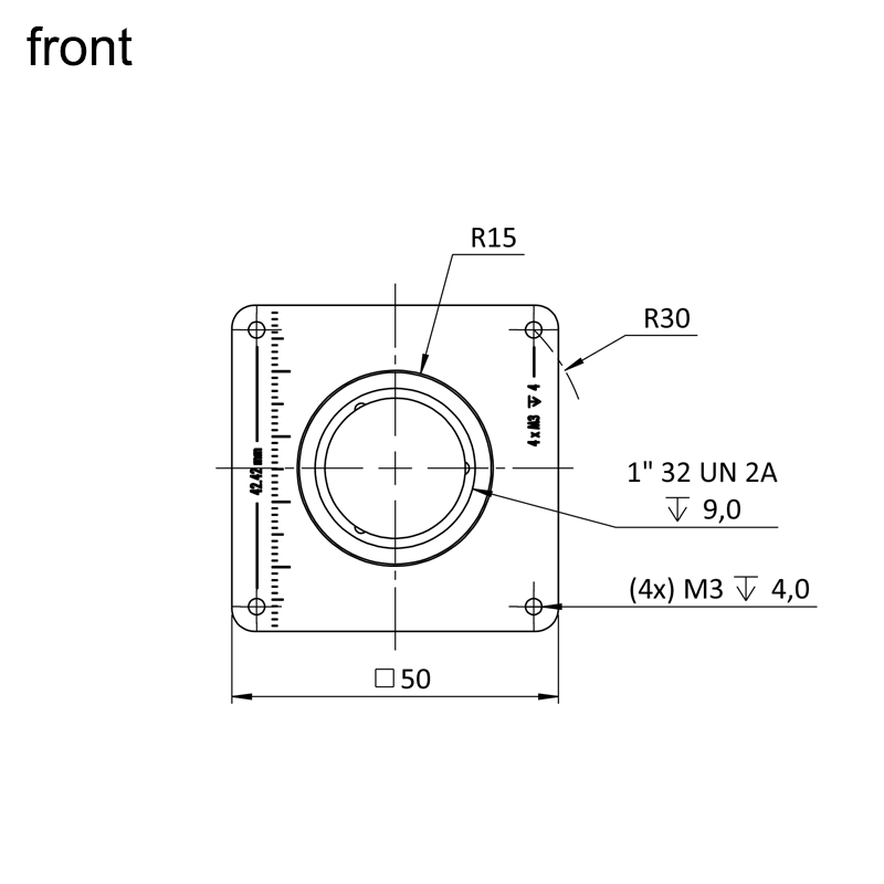 design drawing exo694CU3 front (all dimensions in mm)