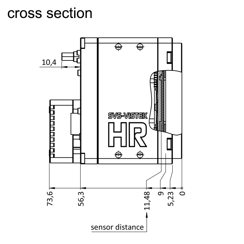 design drawing hr25MCX left (all dimensions in mm)