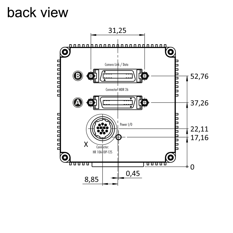design drawing hr29050MFLCPC back (all dimensions in mm)
