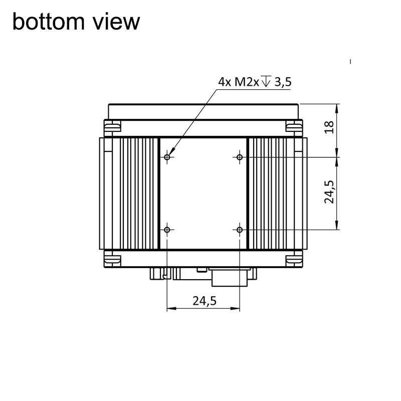 design drawing hr29050MFLCPC bottom (all dimensions in mm)