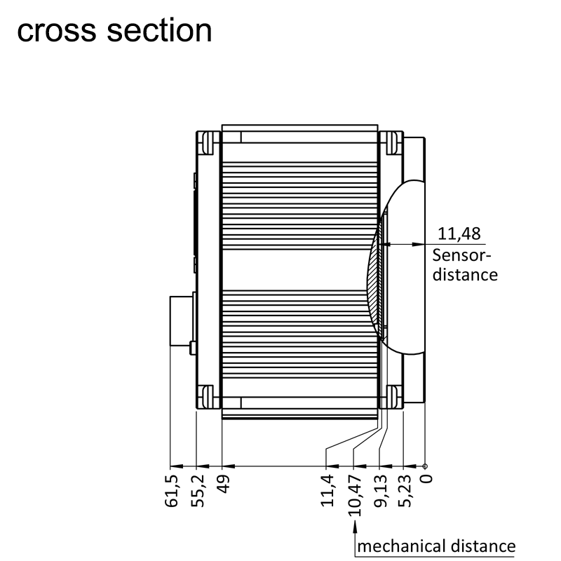 design drawing hr16070MFLGEC left (all dimensions in mm)
